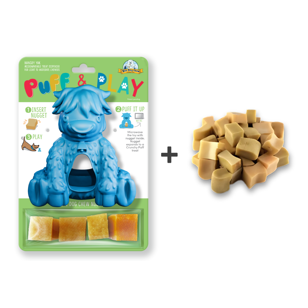 Yak Puff and Play toy in blue with refill nuggets