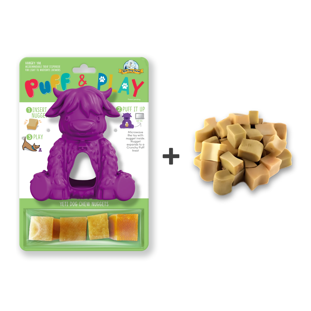 Yak Puff and Play toy in purple with refill nuggets