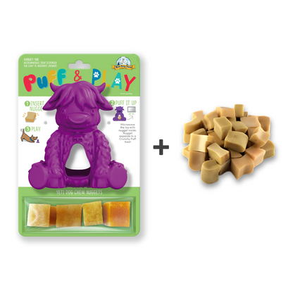 Yak Puff and Play toy in purple with refill nuggets