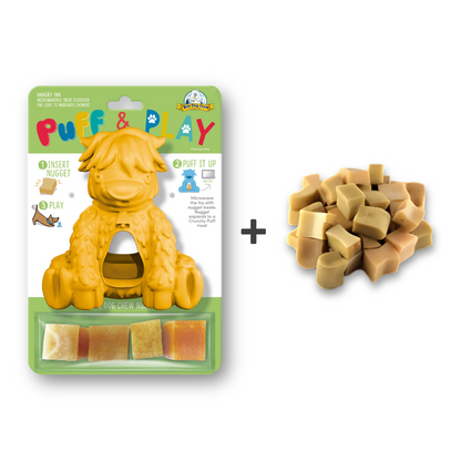 Yak Puff and Play toy in yellow with refill nuggets