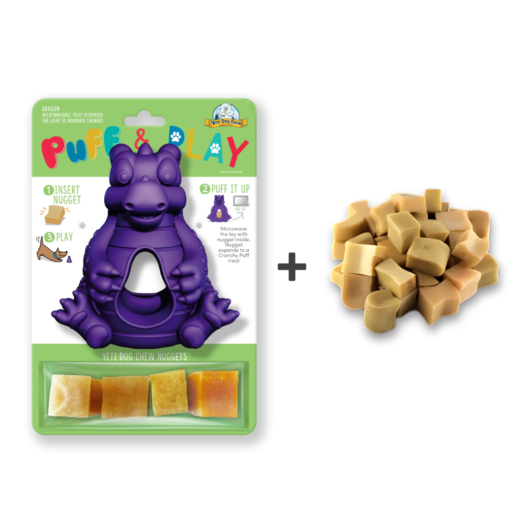 Dragon Puff and Play toy in purple with refill nuggets