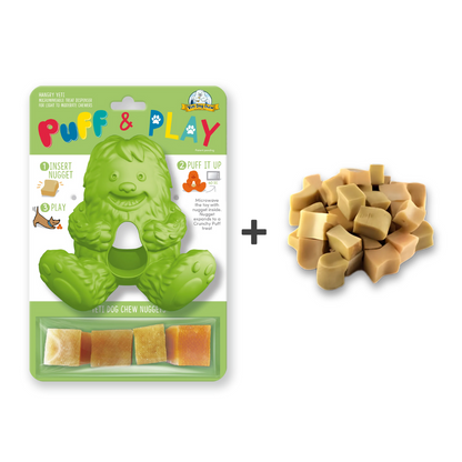 Yeti Puff and Play toy in green with refill nuggets