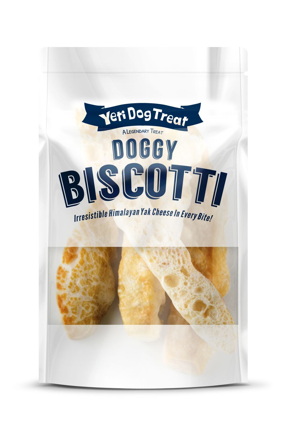 Bag of 'Yeti Dog Treat - Doggy Biscotti' made with Himalayan yak cheese.